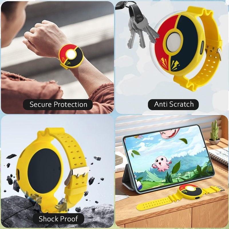 Chanvoo Soft Silicone Band Compatibile with Poke Go Plus + 2023, Protective Case Adjustable Wristband (Yellow) - Image 3